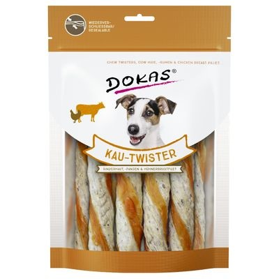 Dokas Kau-Twister - Rinderhaut, Pansen & Hühnerbrust 200 g