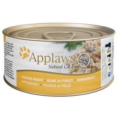 Mega-Sparpaket: 48 x 70 g Applaws Katzenfutter - Hühnchenbrust & Käse (in Brühe)