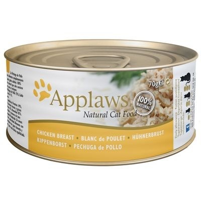 24 x 70 g Applaws Nassfutter in Brühe & Gelee + 30 g Cat Tuna Loin gratis! - Hühnchenbrust & Ente in Brühe