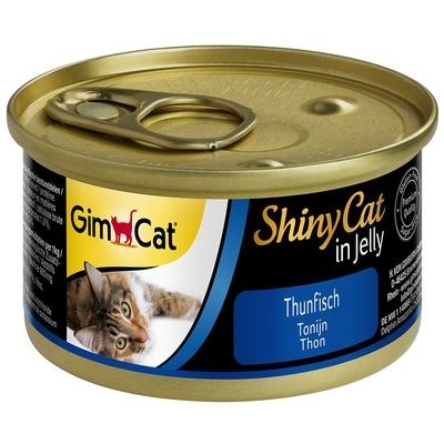 10 + 2 gratis! 12 x 70 g GimCat ShinyCat Jelly - Thunfisch
