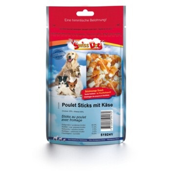 SwissDog Poulet Sticks mit Käse 500g Hunde Leckerli