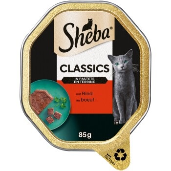 Sheba Classics Nassfutter Katze Adult, in Pastete 22x85g Rind