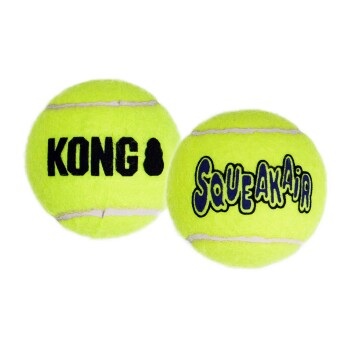 KONG Tennisbälle mit Quietschie - 3er Pack, Medium, Ø 6 cm