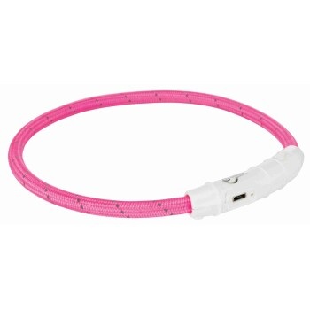 Trixie Safer Life Flash Leuchtring USB L-XL Pink