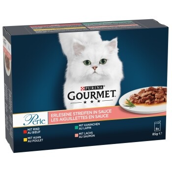 Multipack Gourmet Perle 8 x 85 g - Erlesene Streifen