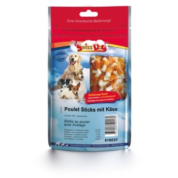 SwissDog Poulet Sticks mit Käse 100g Hunde Leckerli