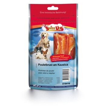 SwissDog Pouletbrust am Kaustick 100g Hunde Leckerli