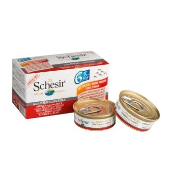Schesir Small Natural 6 x 50 g - Hühnerfilet mit Ente