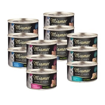 Miamor Feine Filets Naturelle Probierpaket 12 x 80 g - Mixpack I