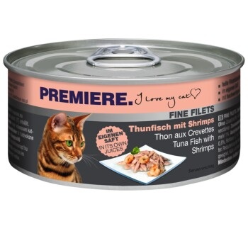 PREMIERE Fine Filets Naturell Thunfisch mit Shrimps 24x80 g