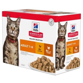 Hill´s Science Plan Frischebeutel 12 x 85 g - Adult Geflügelauswahl
