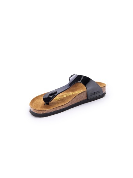 Birkenstock Zehensteg-Pantolette Gizeh schwarz (Lack)
