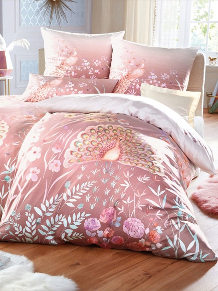 2-teilige Bettwäsche-Garnitur aus Satin Elegante rosé