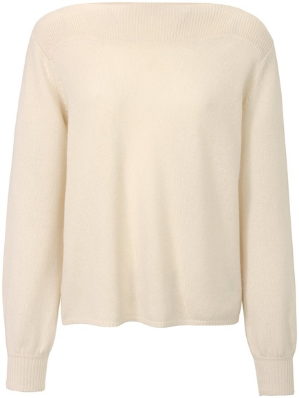 Pullover U-Boot-Ausschnitt aus 100% Kaschmir FTC Cashmere weiss Größe: 42