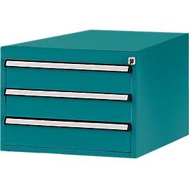 Manuflex ZB4613.5021 Gehäuse-Unterbau Stationär, Nutzhöhe 300 mm mit 3 Schubfächer. Für Tischtiefe 1000 mm