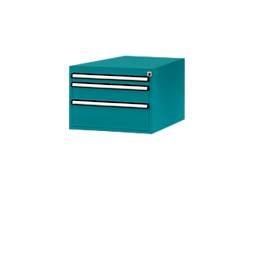 Manuflex ZB4663.5021 Gehäuse-Unterbau Stationär, Nutzhöhe 300 mm mit 3 Schubfächer. Für Tischtiefe 1000 mm