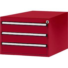 Manuflex ZB4612.3003 Gehäuse-Unterbau Stationär, Nutzhöhe 300 mm mit 3 Schubfächer. Für Tischtiefe 800 mm
