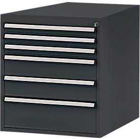 Manuflex ZB4931.7016 Gehäuse-Unterbau PROFI, Nutzhöhe 500 mm mit 6 Schubfächern. Für Werkbanktiefe 700 mm