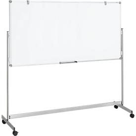 MAUL Wendetafel, HxT 1950 x 650 mm Stahlblech-Oberfläche, weiß Breite 2180 mm