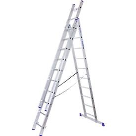 BASIC Alu-Schiebeleiter 3-in-1, Arbeitshöhe Anlegeleiter 7,48 m