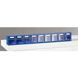 Klappkasten-System Gehäuse-HxBxT 77 x 600 x 62 mm 9 Kästen, blau, ab 10 Stk