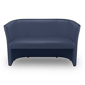 NowyStyl Zweisitzer-Sofa CLUB DUO, Kunstleder (100% Polyester), voll gepolstert, Sitzhöhe 455 mm, dunkelblau