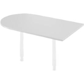 Ansatztisch, B 1400 x T 800 mm, lichtgrau/weiß