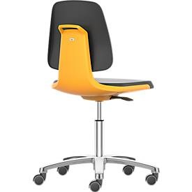 bimos Arbeitsdrehstuhl Fünffuß mit Rollen Sitz aus PU-Schaum, orange