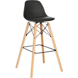 Barhocker STEELWOOD mit Sitzkissen, VE 2 Stück schwarz