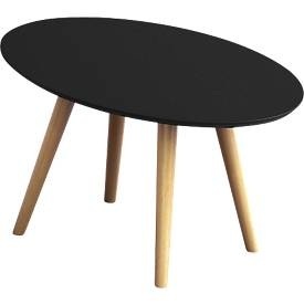 Paperflow Empfangstisch mit schwarz lackierter MDF-Platte und 4 Buche-Beinen Scandi 650 x 400 x 350 mm