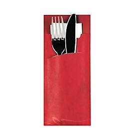 Bestecktaschen Papstar, inkl. weißer Serviette, 520 Stk., B 85 x H 200 mm, Papier, bordeaux
