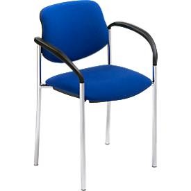 Besucherstuhl Styl, blau, verchromt, stapelbar bis zu 6 Stück