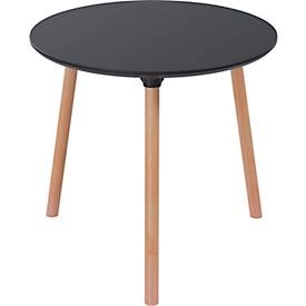 Bistrotisch Palomba, rund, 3-Fuss Gestell aus Massivholz, Ø 800 x H 750 mm, schwarz/Buche
