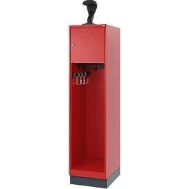C+P Feuerwehrspind Evolo, Modell YOUNGSTER, 1 Abteil, H 1530 x B 400 x T 500 mm, Sockel, Feuerrot