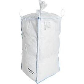 Containersack Schäfer Shop Genius Big Bag, mit Ein-/Auslauf, bis 1,25 t, 4 Hebeschlaufen, 1 Stück, B 900 x T 900 x H 1750 mm, weiss
