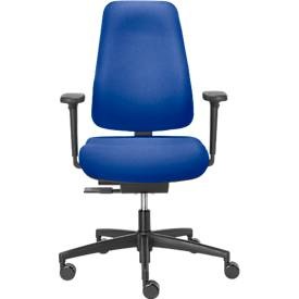 Dauphin Bürostuhl BASISLINE 0890, Synchronmechanik, mit Armlehnen, Beckenstütze, blau