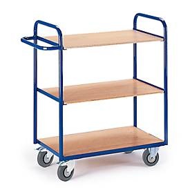 AUG 12 Etagenwagen Stahl pulverbeschichtet Traglast (max.): 150 kg Enzianblau (RAL 5010)