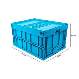 Euronorm-Faltbox Premium, mit Scharnierdeckel, 165 Liter, blau