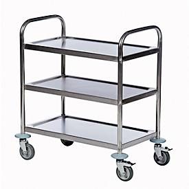 Edelstahl-Tischwagen 3 Etagen, 825 x 500 mm