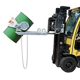 Fasskipper für Stapler- und Kranbetrieb, mit Endloskette verzinkt
