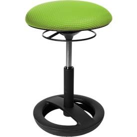 Fitness-Hocker SITNESS BOB, ergonomisches Sitzen, Sitzhöhe 440 bis 570 mm, apfelgrün, Gestell schwarz pulverbeschichtet