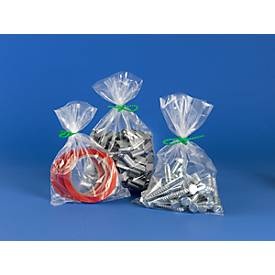 Flachbeutel aus PE 1.000 St. + Blitzbinder grün 1.000 St., gratis