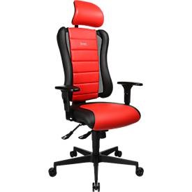 Topstar Bürodrehstuhl SITNESS RS inkl. Kopfstütze und Armlehnen schwarz / rot