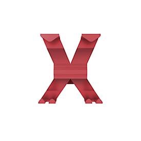 Garderobenhaken WGX, B 145 x T 157 x H 175 mm, Feinstruktur, recyceltes Aluminium, rot