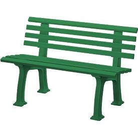 Parkbank aus Kunststoff mit 9 Leisten Breite 1200 mm, moosgrün