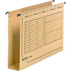 Hängesammler Falken UniReg, Format A4, für ca. 600 Blatt, 60 mm Kartonboden, Blauer Engel, Recycling-Karton, hellbraun, 25 Stück
