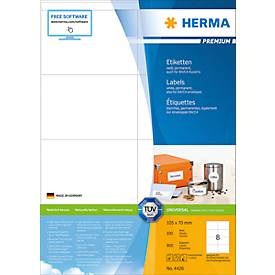Herma 4426 Etiketten 105 x 70 mm Papier Weiß 800 St. Permanent Universal-Etiketten, Versand-Etiketten Tinte, Laser,