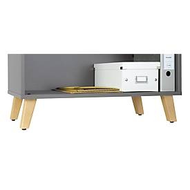 Holzfüsse für Schrank Start Off Wood mit bis zu 4 Ordnerhöhen, jeweils H 135 mm, 4 Stück
