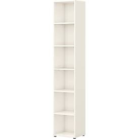 Home Office Regal TEMPIO, aus Holz, 6 Fächer, 6 OH, B 400 x T 340 x H 2130 mm, anthrazit