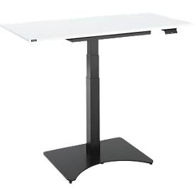 Home Office Tisch, elektrisch höhenverstellbar, Rechteck, Standfuss, B 1150 x T 550 x H 640-1100 mm, weiss/schwarz + Memory-Bedienpanel